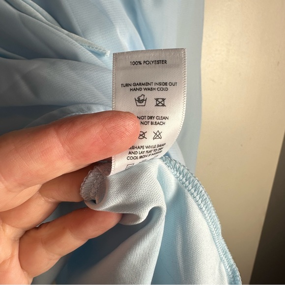 Lucy In The Sky Baby Blue Svana Plung Neck A-Line Tie Chest Flowy Mini Dress S - Picture 11 of 16